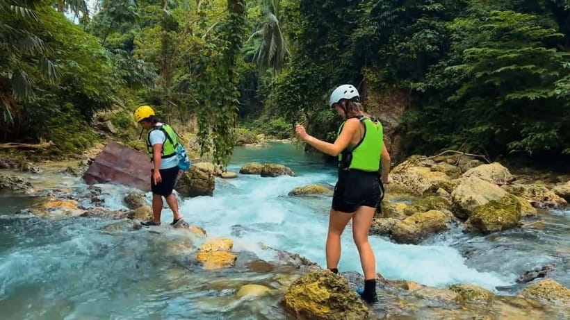 Cebu:Oslob Whale Shark Swimming & Kawasan Falls Canyoneering - Oslob whale shark swimming, close but crowded