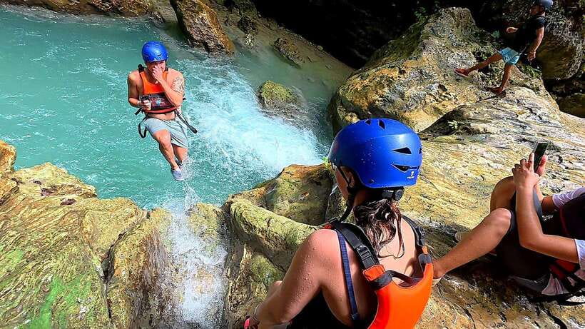 Cebu: Whale Shark Swim and Kawasan Canyoneering Tour - Entering the Kawasan canyoneering route