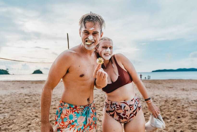 El Nido: Jeepney Adventure Tour with Lunch - Nacpan Beach is the sunset payoff