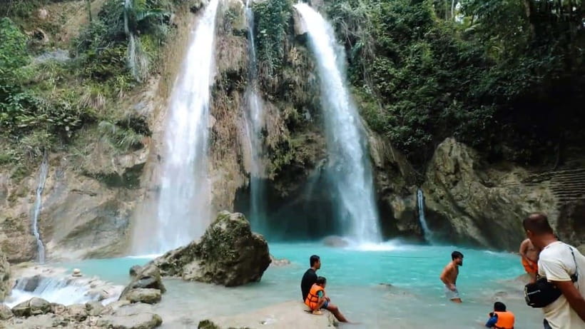 Oslob: Whaleshark Swimming, Inambakan Falls & Moalboal Tour - Inambakan Falls after the whale sharks